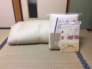 NO31/大阪市平野区在中のA様のコットン100%のベビ-布団の注文の依頼です。私の近くにお布団屋さんがなく探していたところ、ご近所さんの人が布団屋のおかもとを教えてくれました。